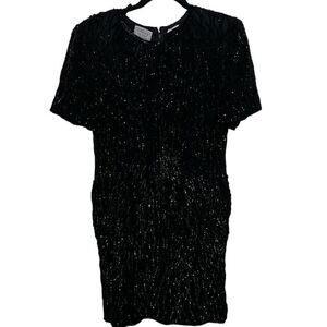 Stenay Sequin Dress 100% Silk Made in India Polyester Lining size 12